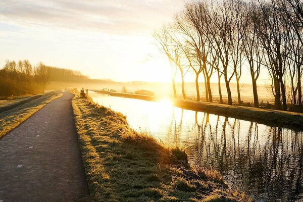 The glow of the river rushing forward