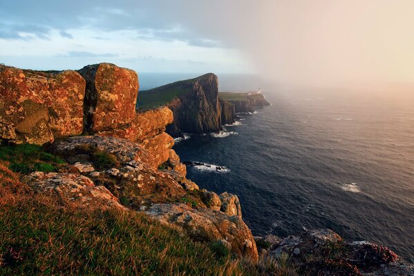 Photos of rocks and the sea in Scotland