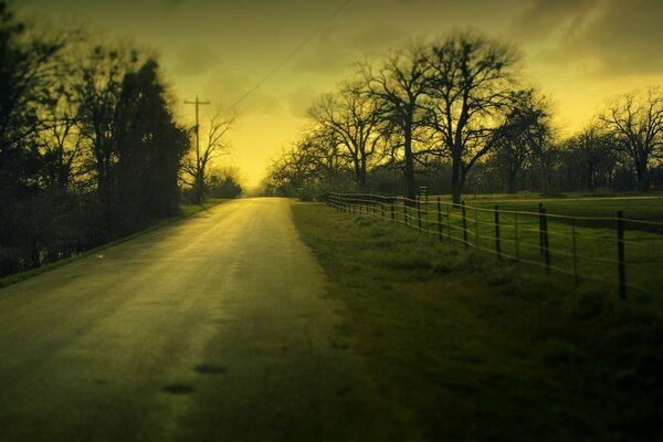 J aime marcher le long du chemin le long de la piste