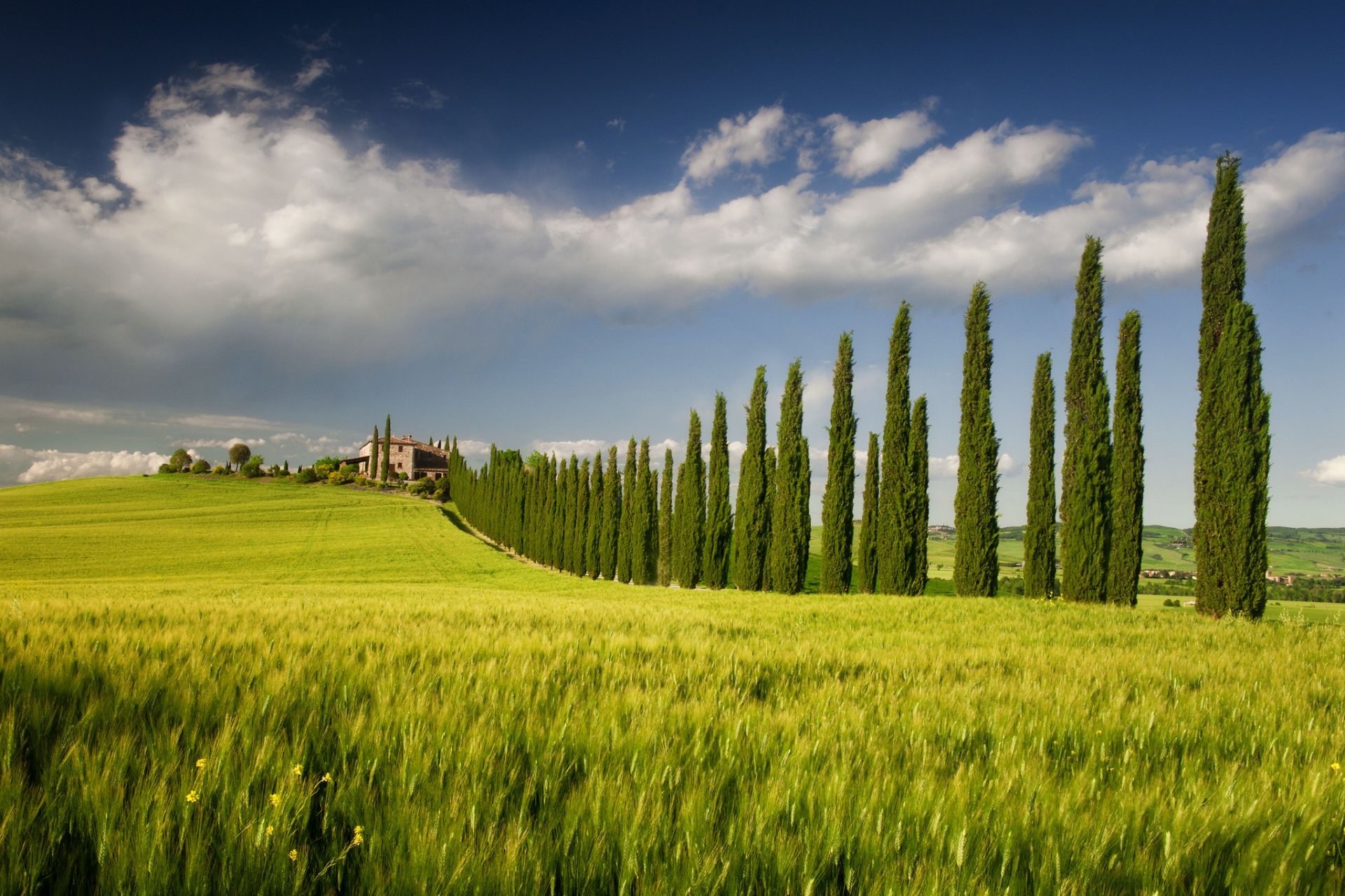 italia campagna campo alberi casa cielo primavera