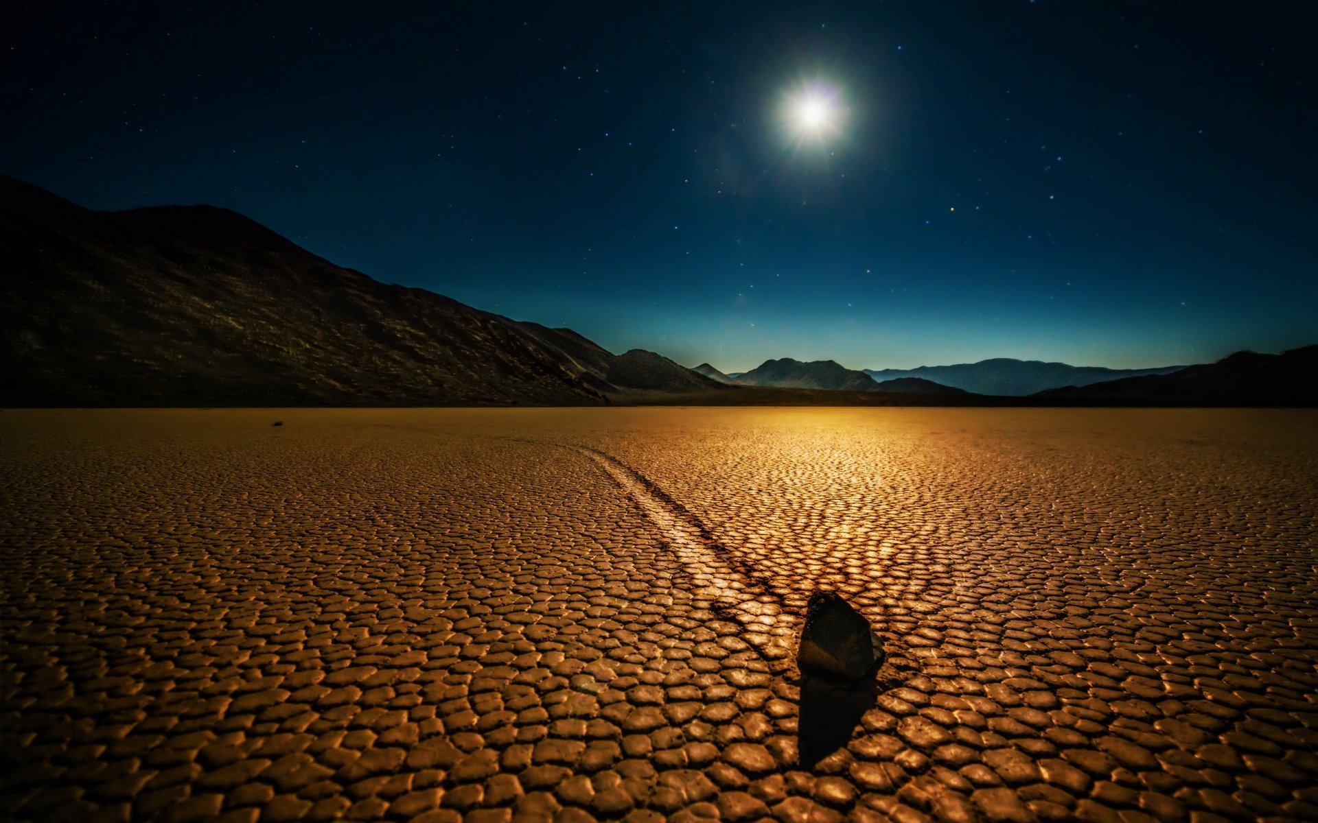 nacht wüste stein landschaft