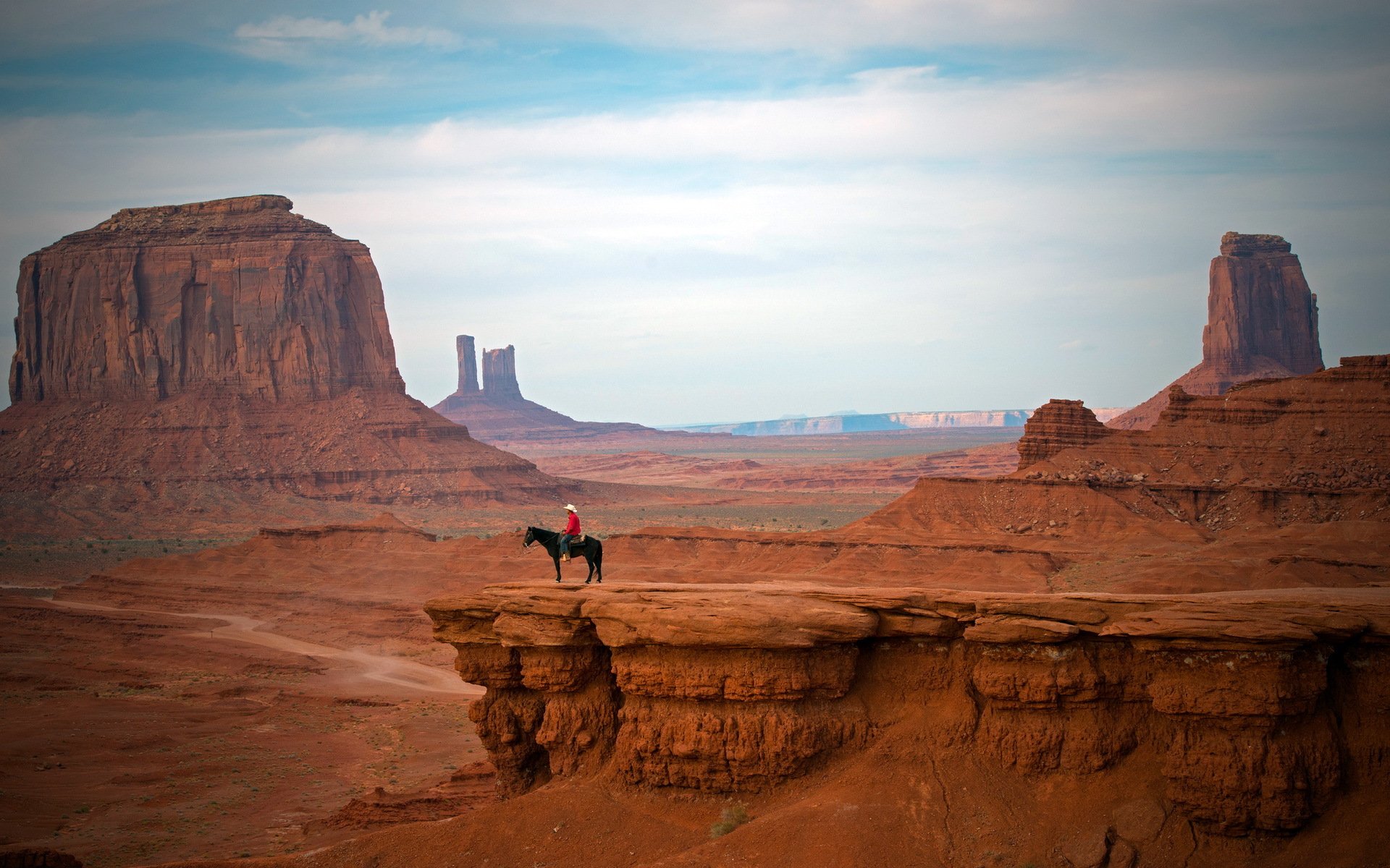 mountain horseman horse landscape