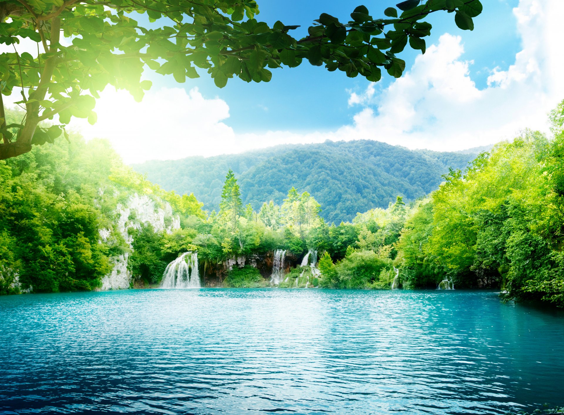 agua selva cielo cascada montañas