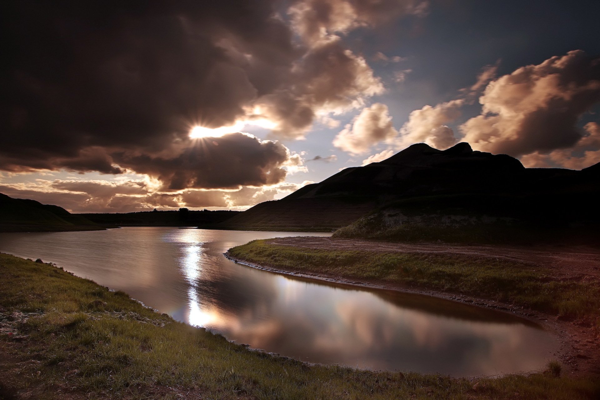 nacht fluss natur landschaft