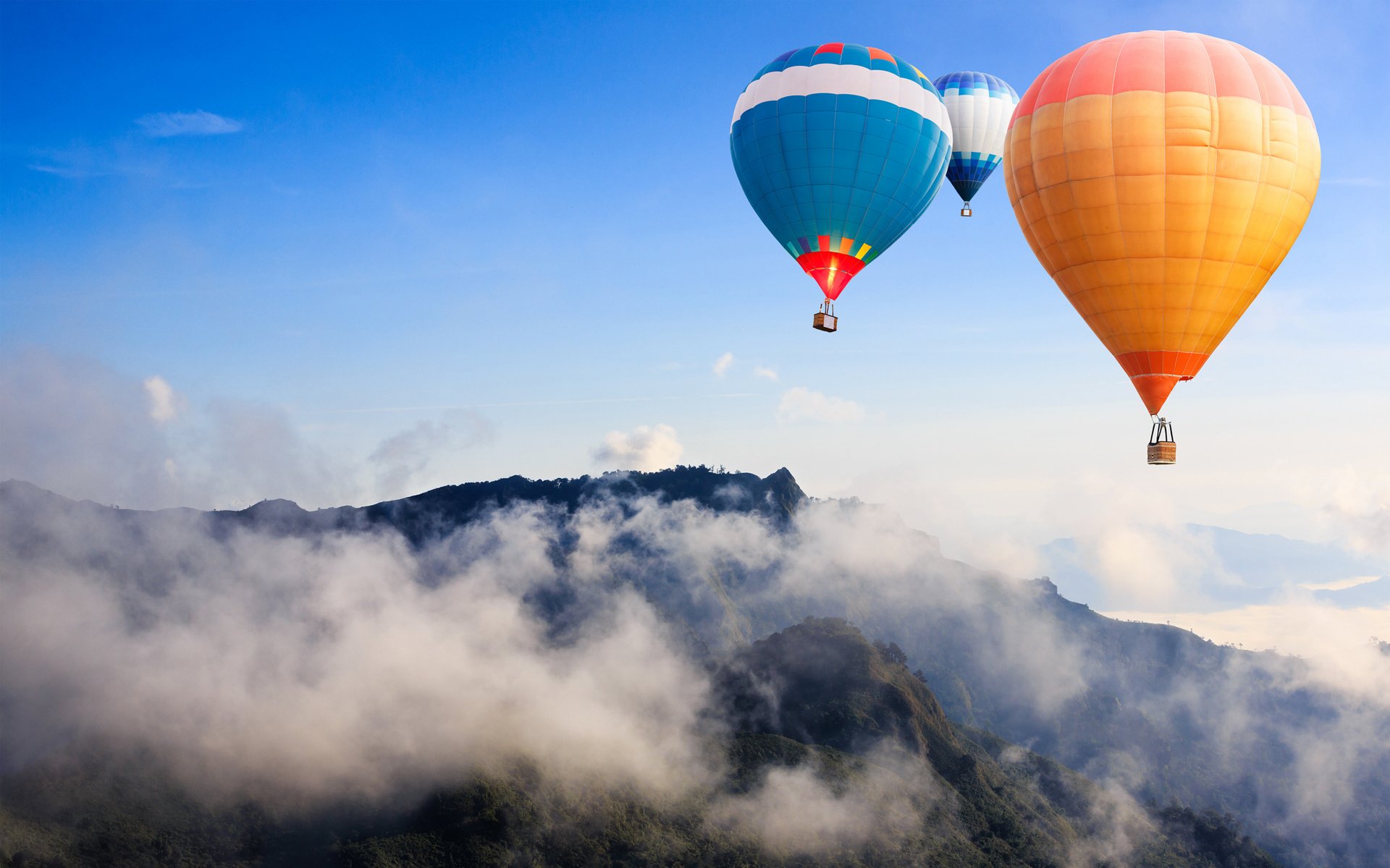 altitudine cielo palloncini montagne nuvole