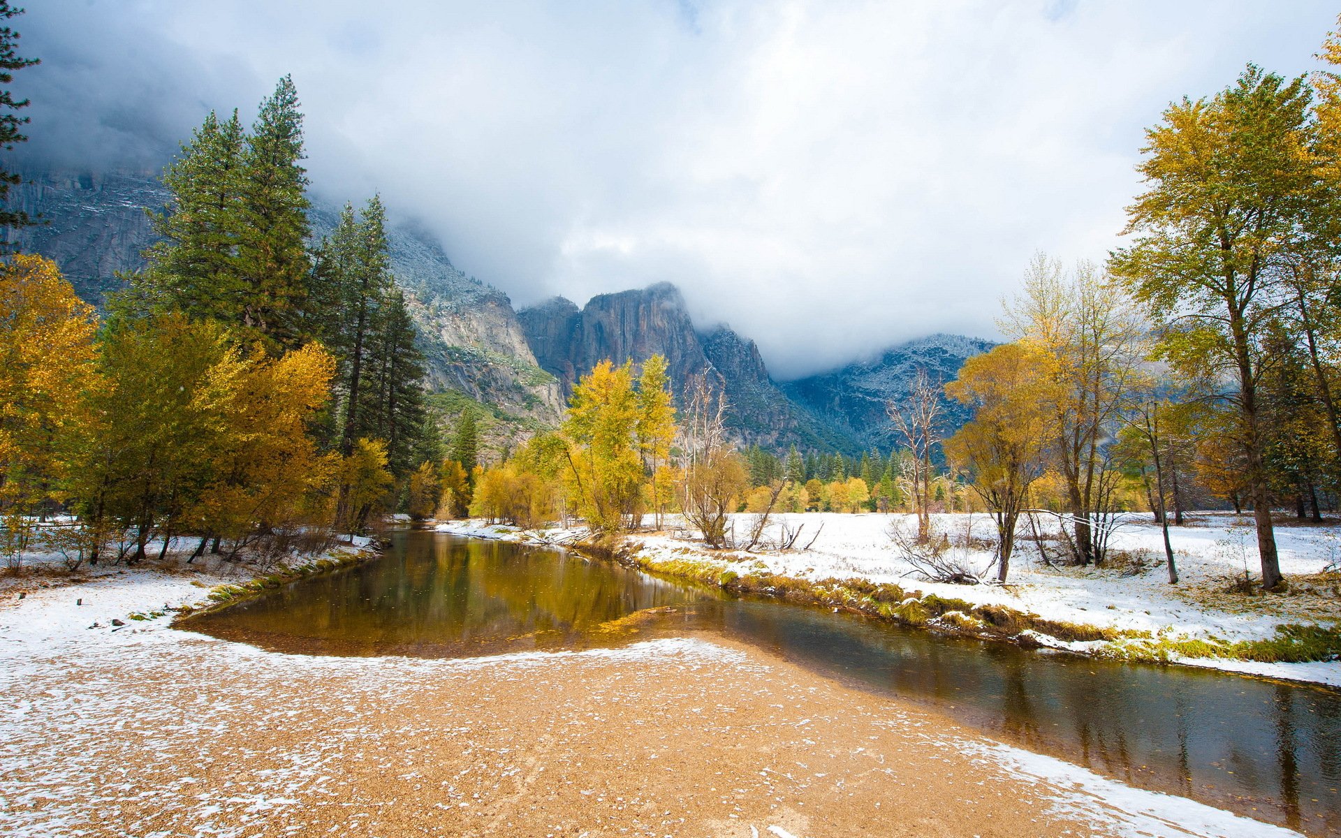 río montañas otoño naturaleza paisaje