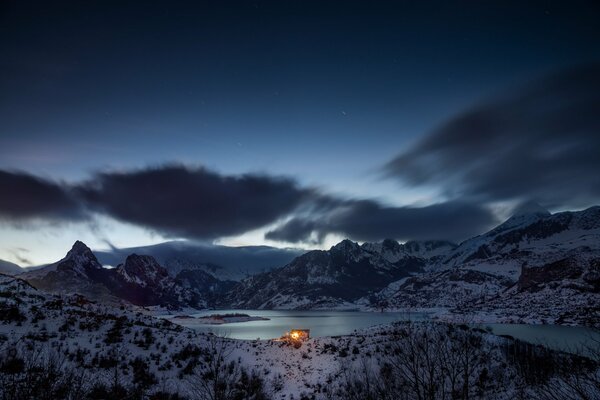 Snowy mountains in the province of Spain