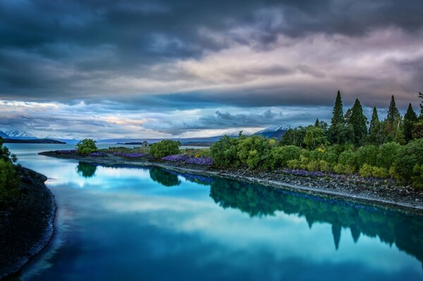 Blue Lake in New Zealand