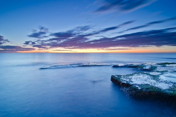 The coast of Valencia with a calm sea