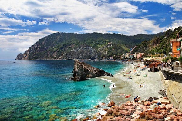 The coast of Italy near the coastal houses