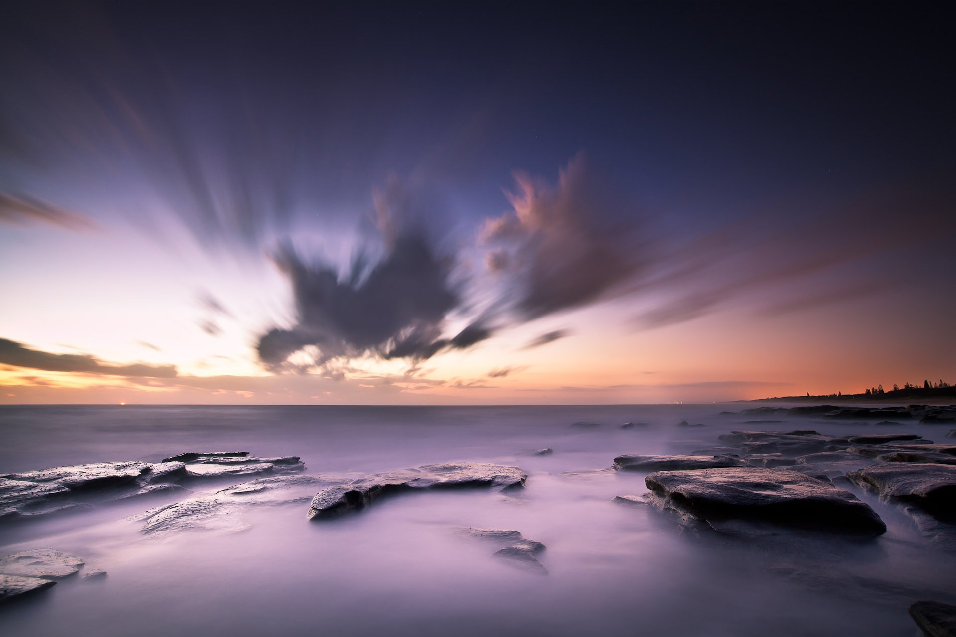 mar cielo nubes piedras