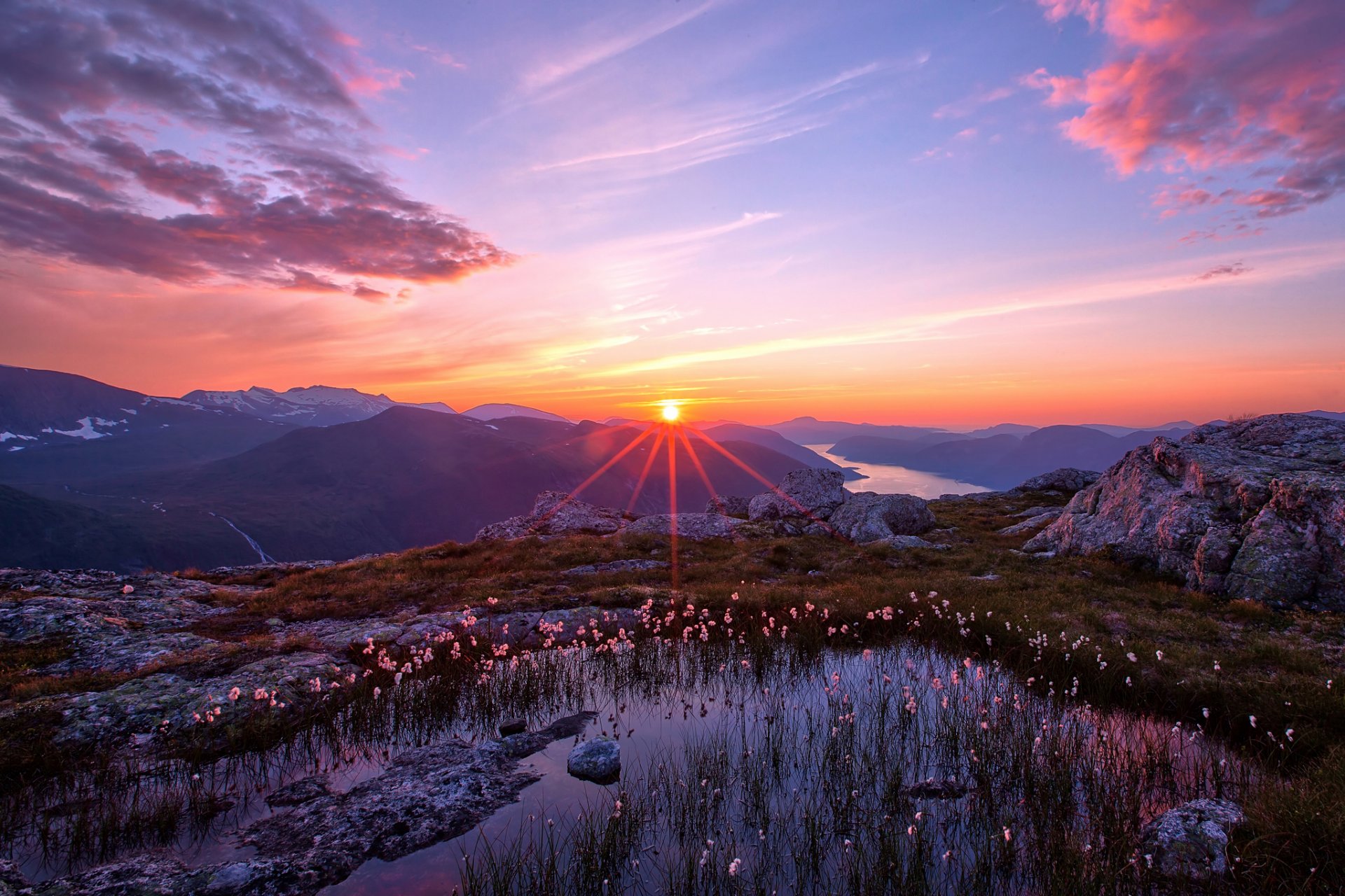 landscape nature mountain sunset sky sun