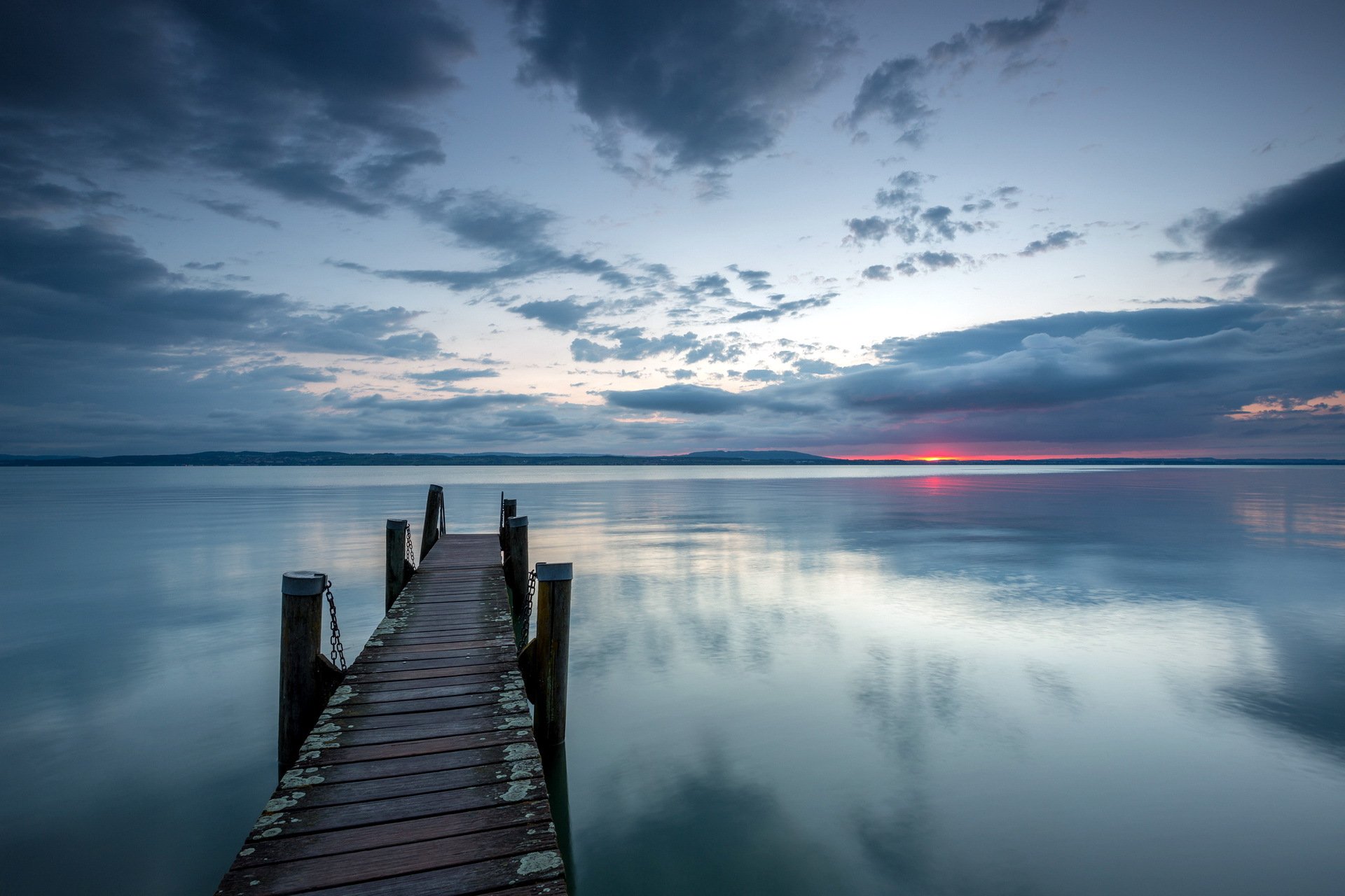 night bridge lake landscape