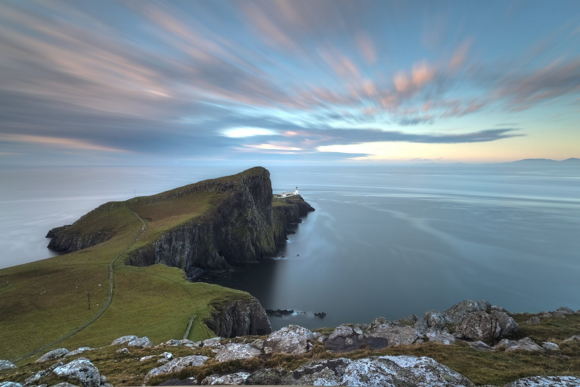 cotland on the edge rock ocean sea lighthouse sky cloud