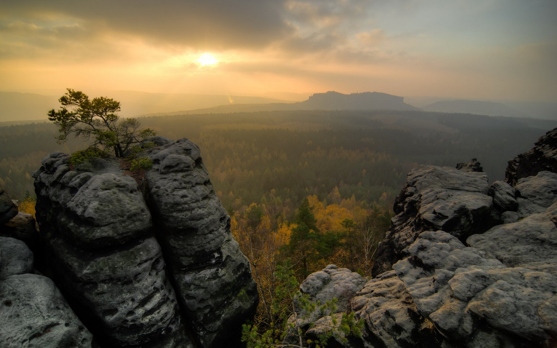 mountain sunset sky landscape