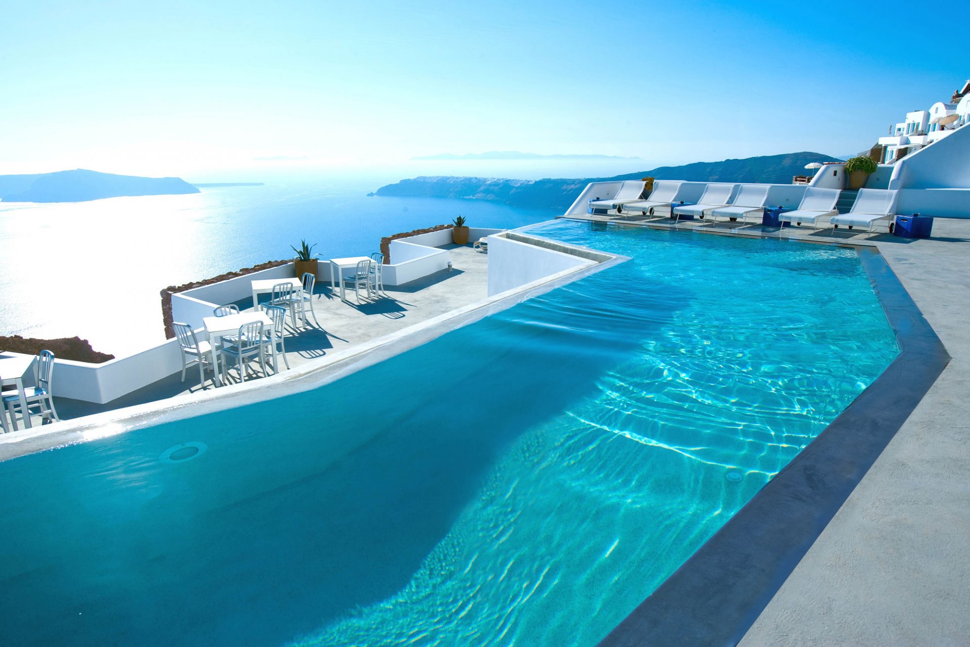 santorini grecia hotel piscina mare