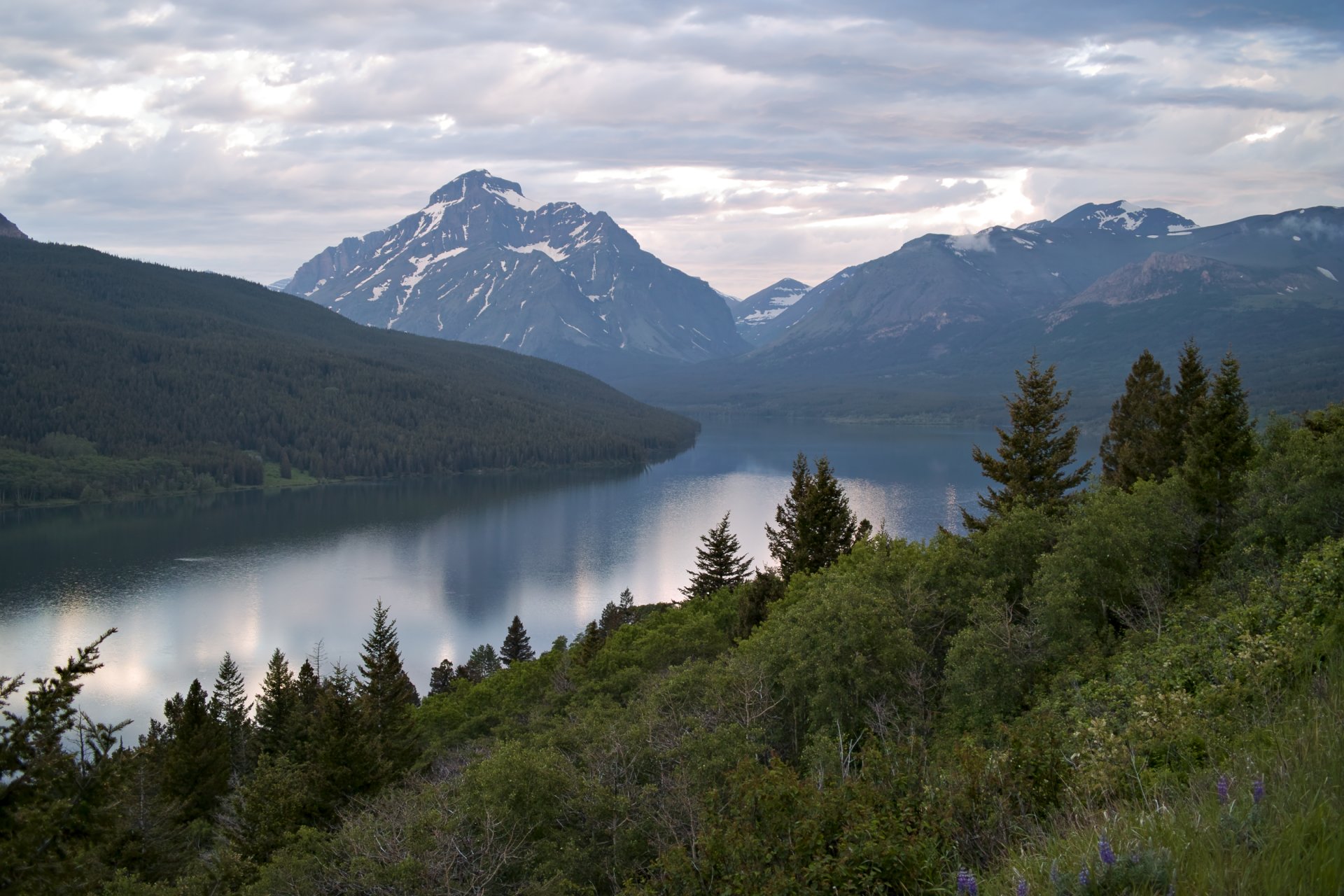 zwei medizinsee glacier nationalpark see berge