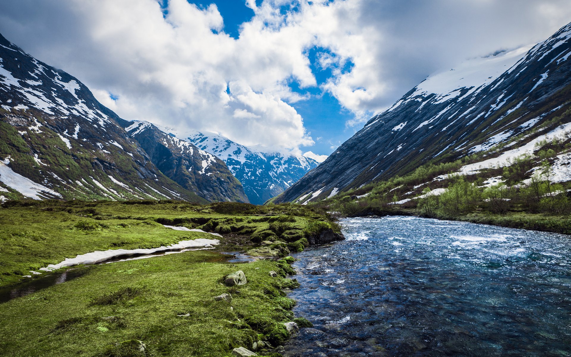 norway river mountain nature