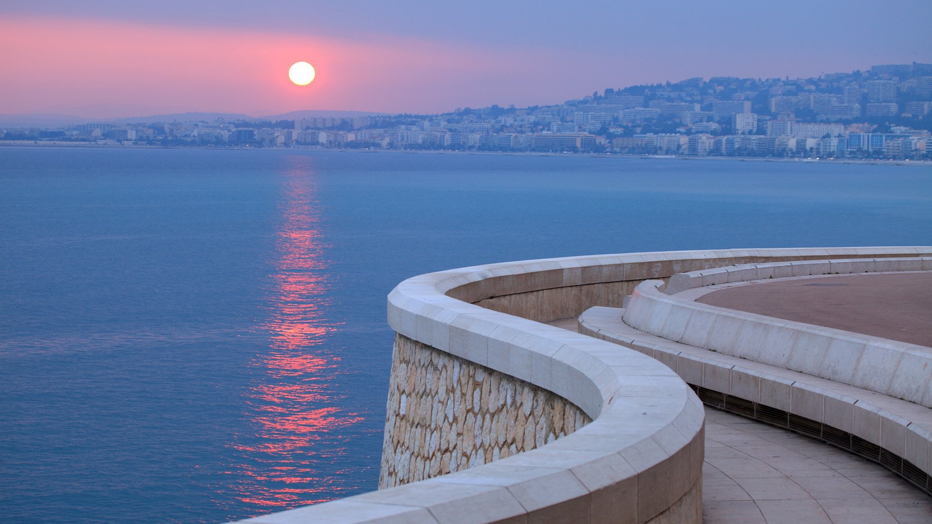 french riviera france cote d azur french riviera sea embankment sunset city