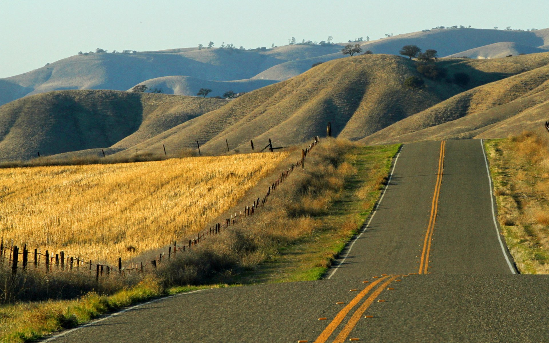 road the field landscape