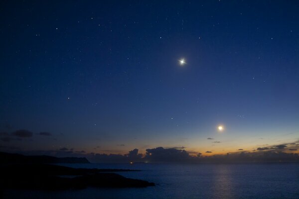 Night landscape of the Donegal coast