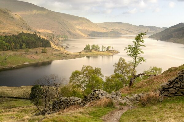 Lakes in the mountains natural landscape