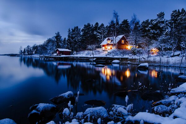 A house among water and trees in Sweden