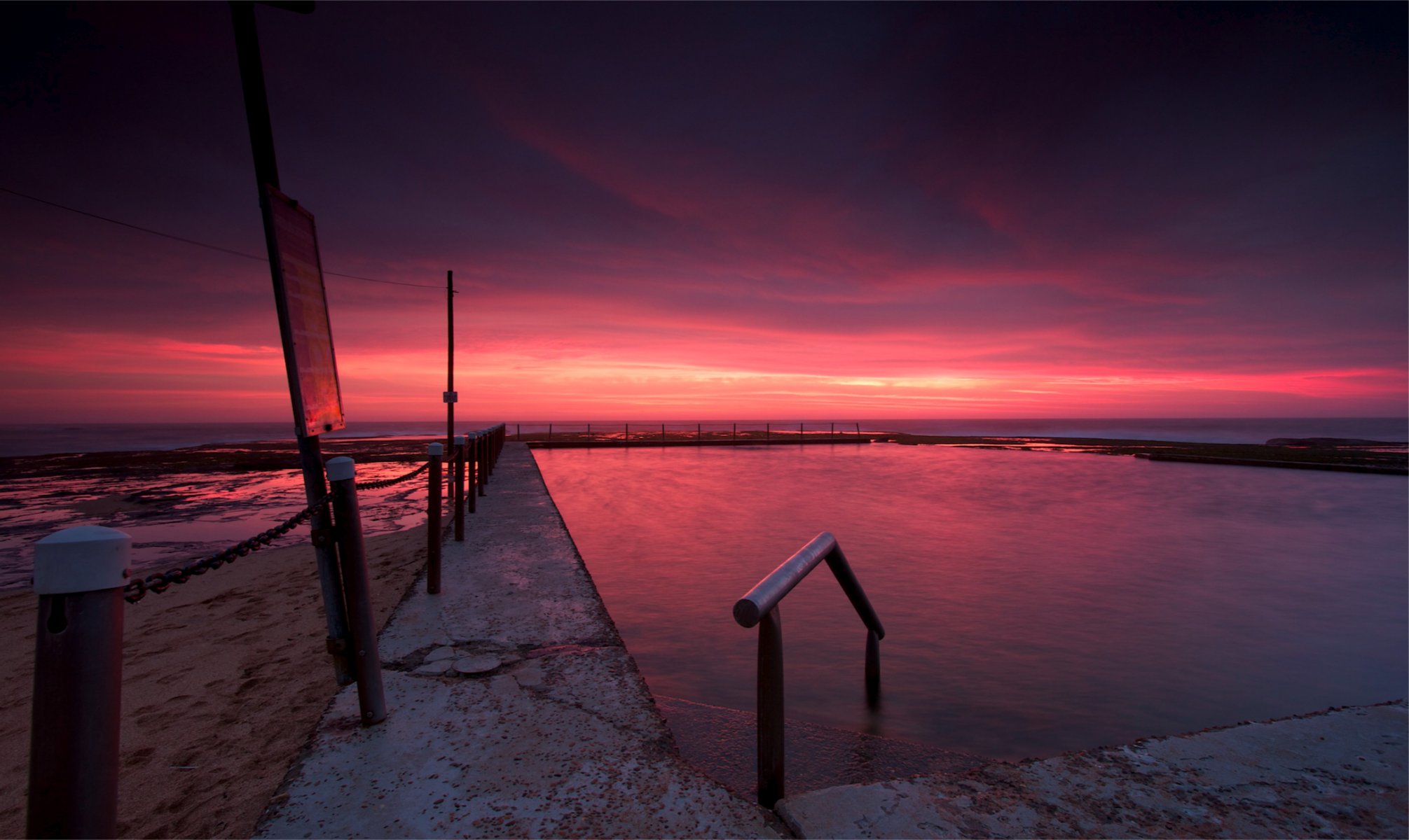 australie plage soirée crépuscule coucher de soleil ciel nuages