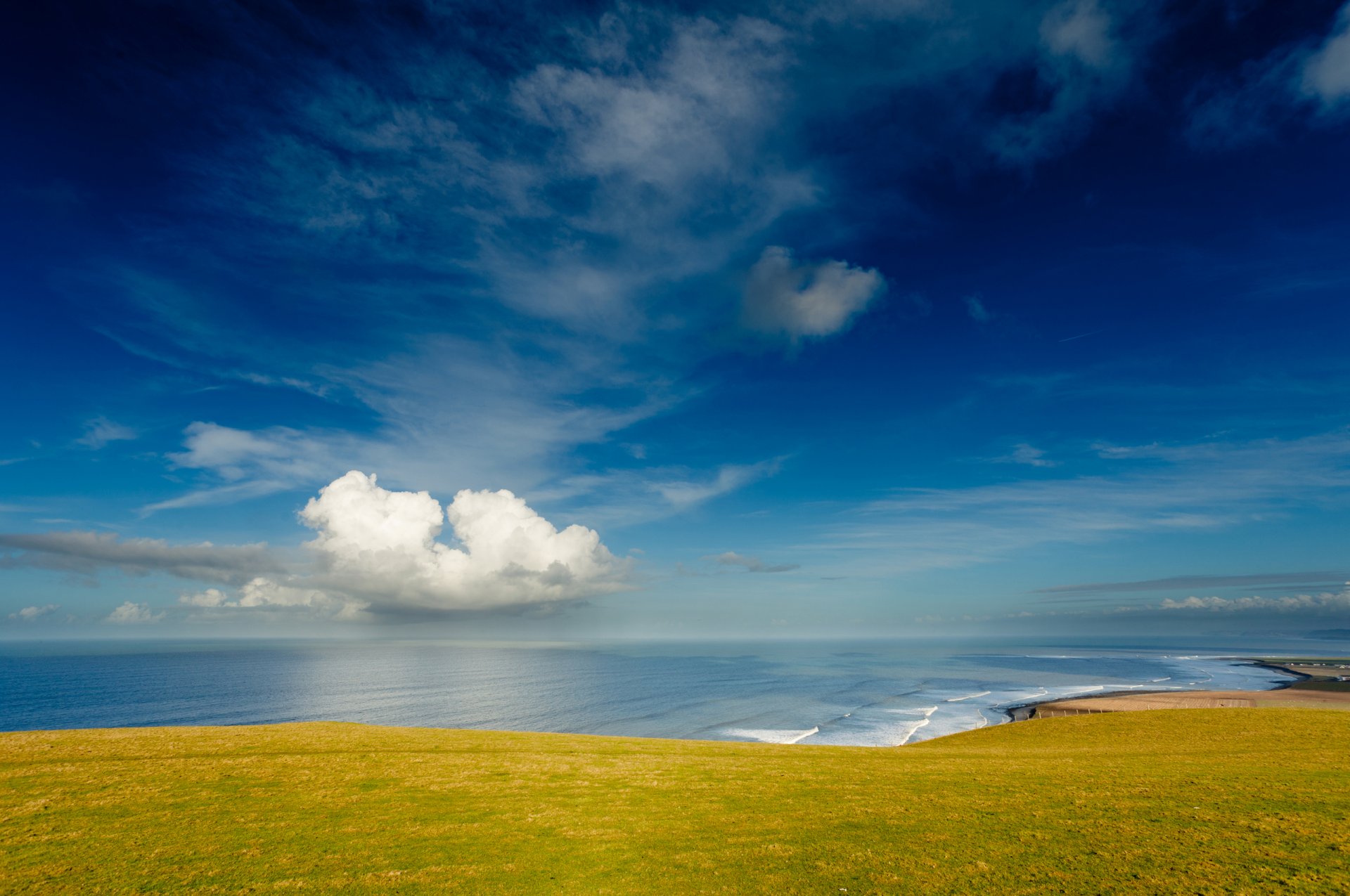 mer ciel nuages côte