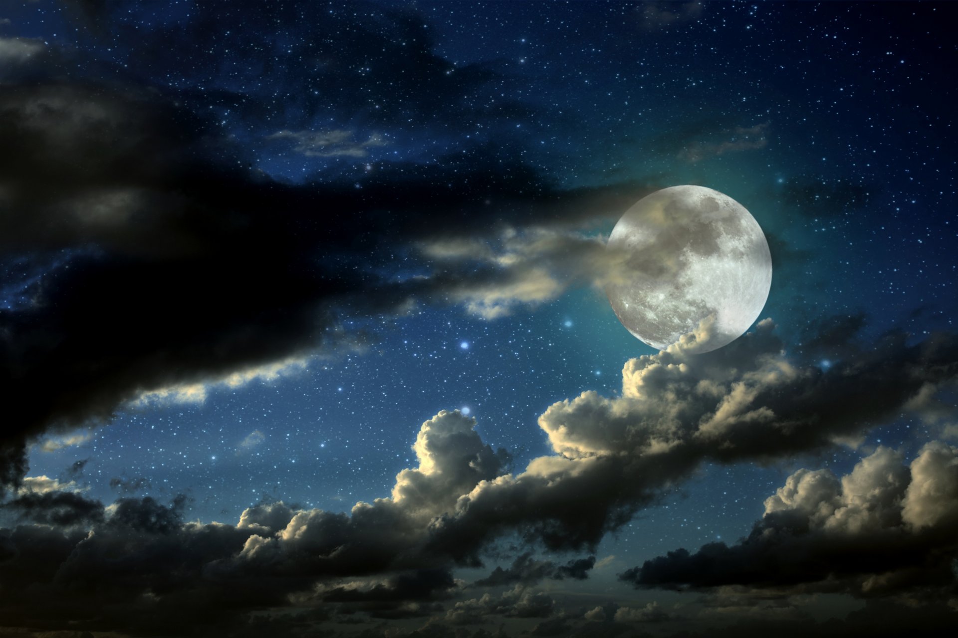 moon moonlight night clouds star