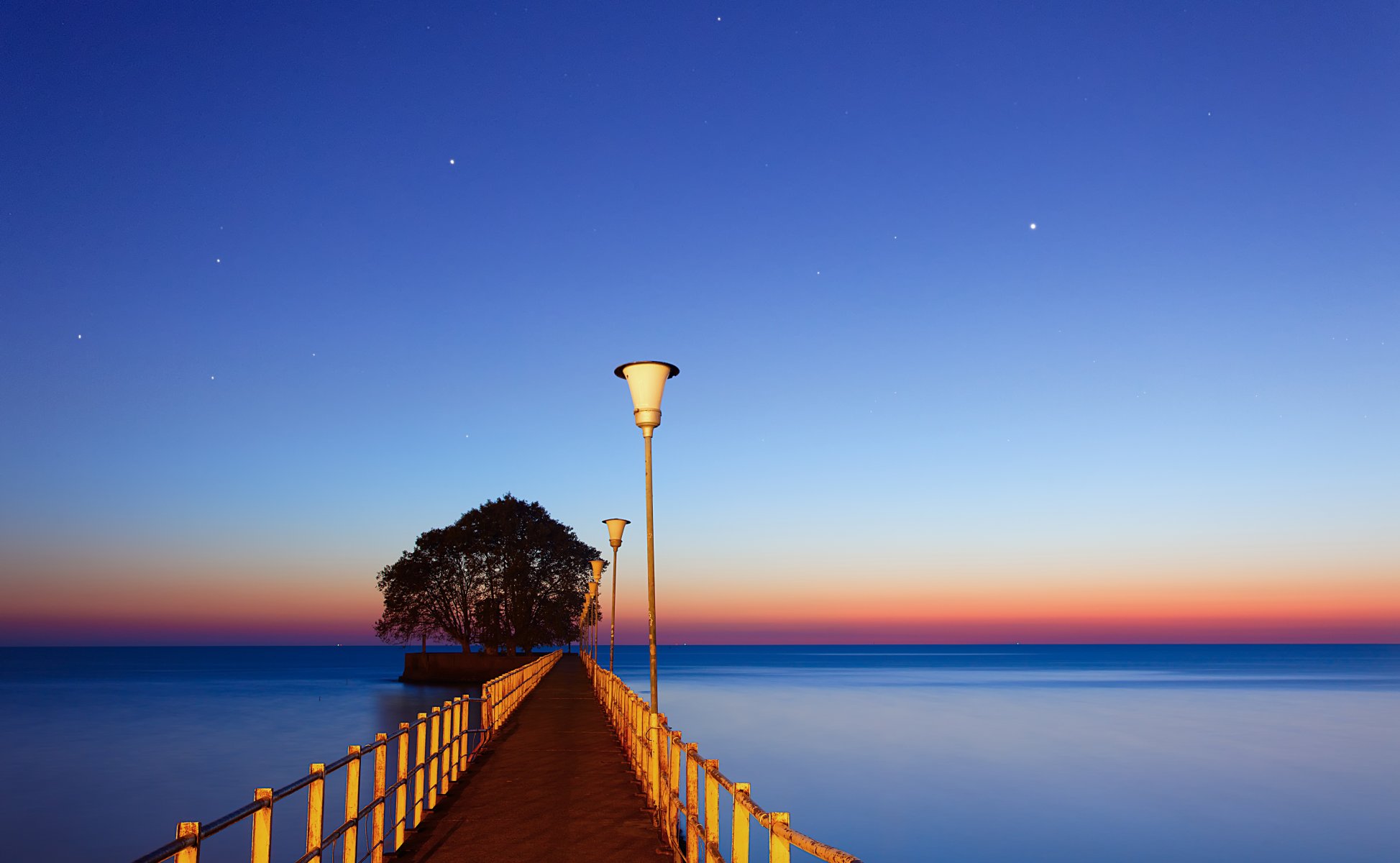 mercury sterne morgendämmerung ozean pier lichter argentinien buenos aires