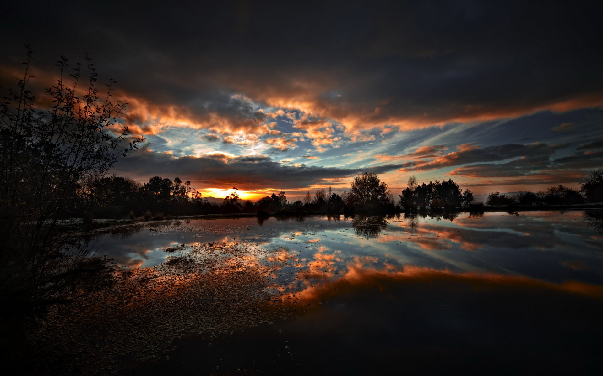 noche lago naturaleza paisaje