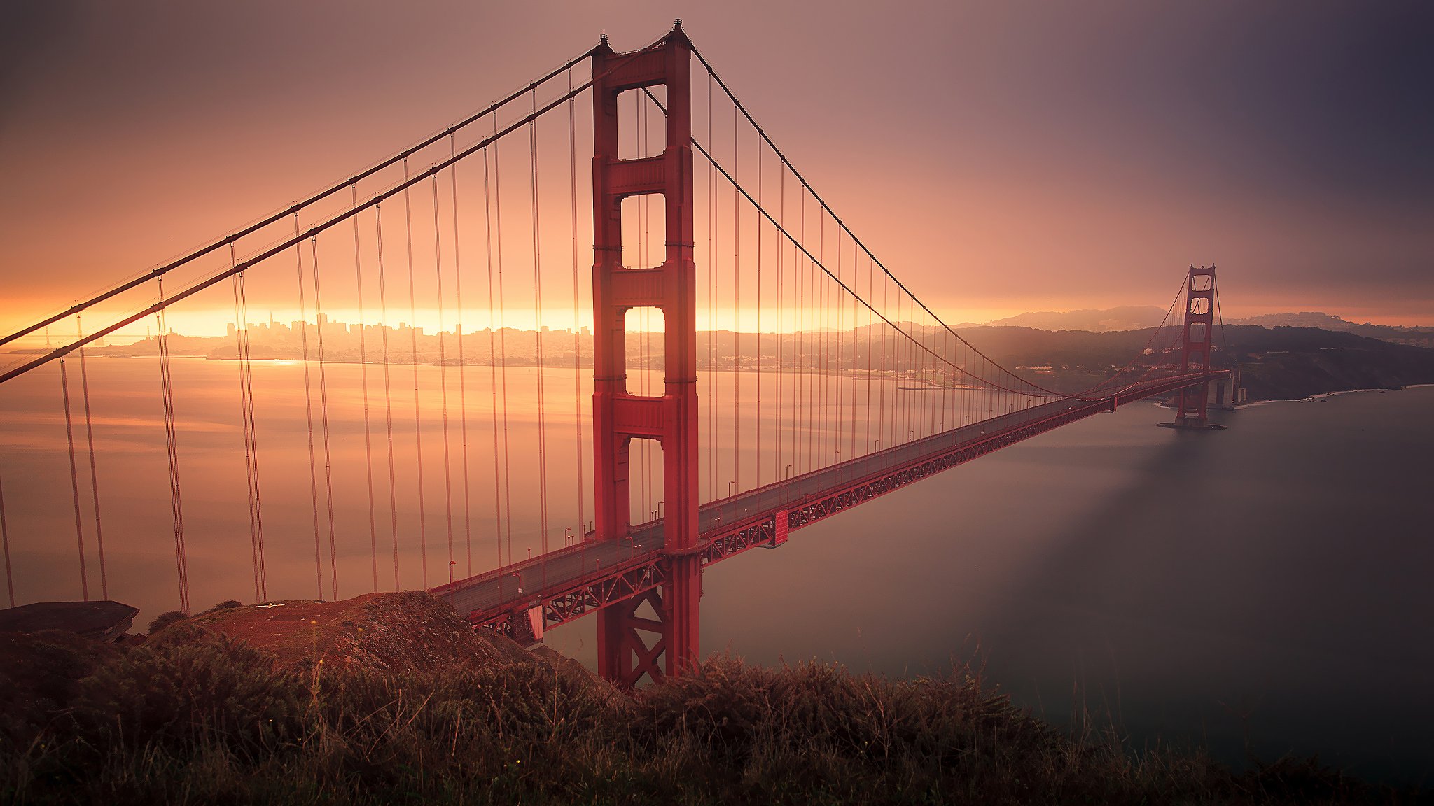 most golden gate kalifornia san francisco rano słońce