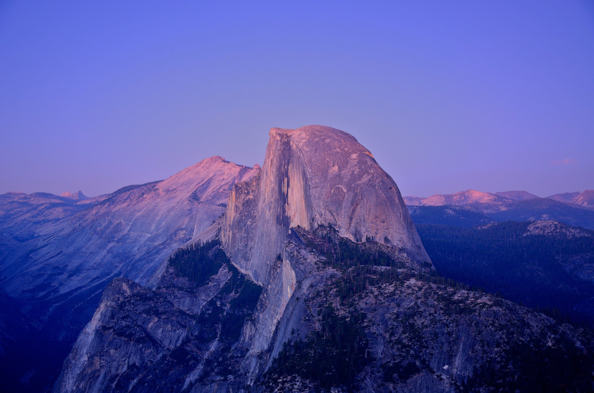 yosemite national park california united states half dome granite rock sunset moonlight