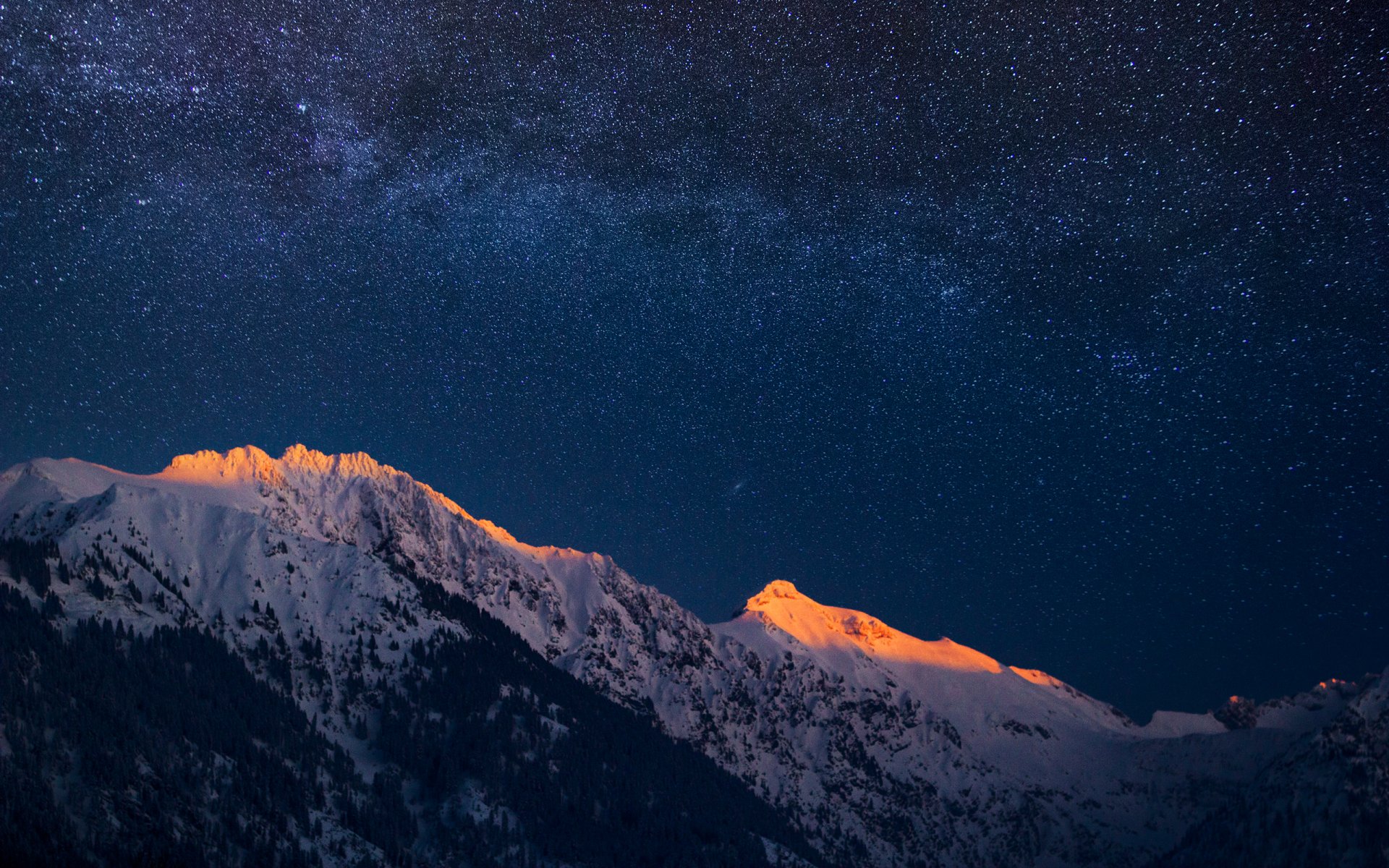 germania baviera alpi montagne sera crepuscolo cielo stelle via lattea