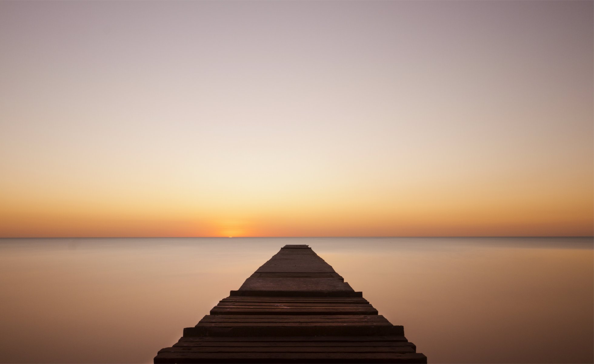 of mind bridge sea calm night orange sunset