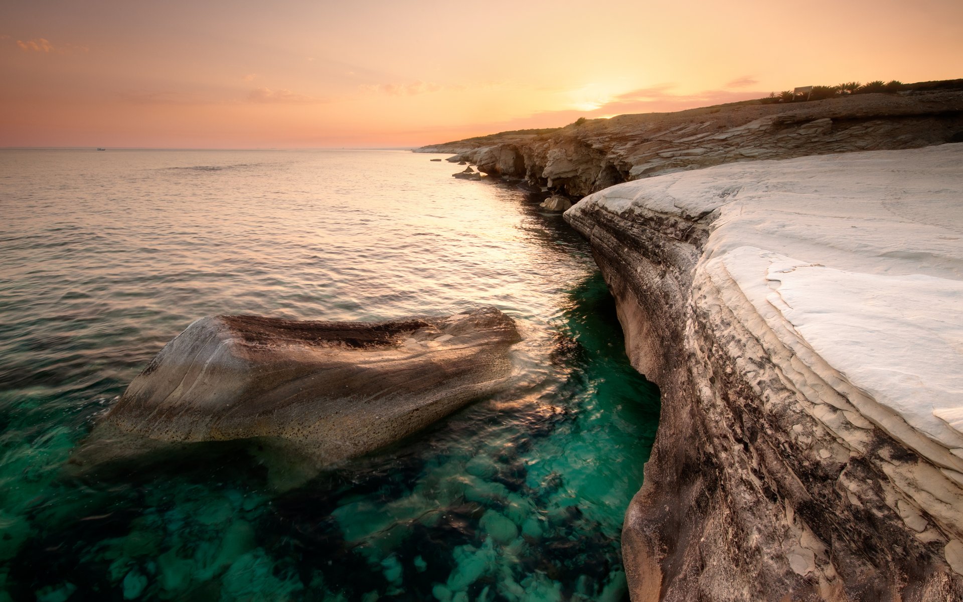 cyprus sea beach coast night orange sunset sky cloud