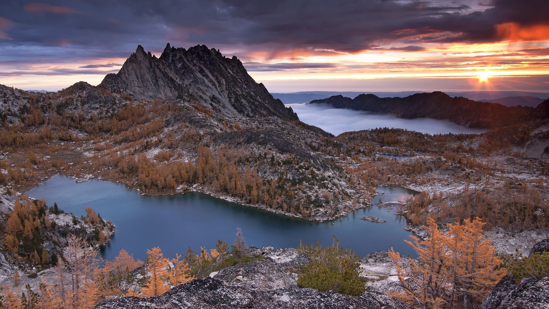 pic prusik montagnes coucher de soleil arbres nature