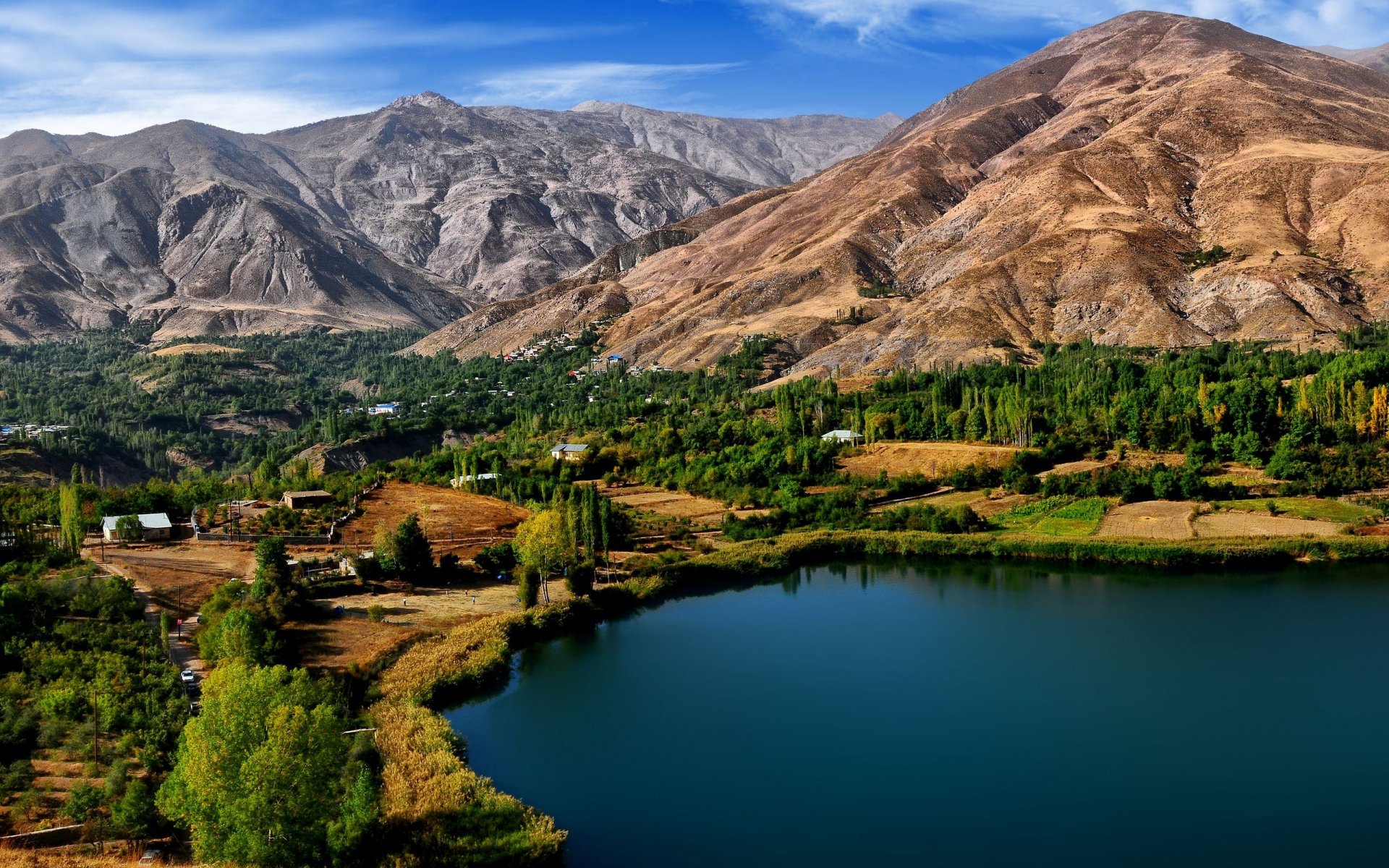 ariete lago iran lago montagne alberi