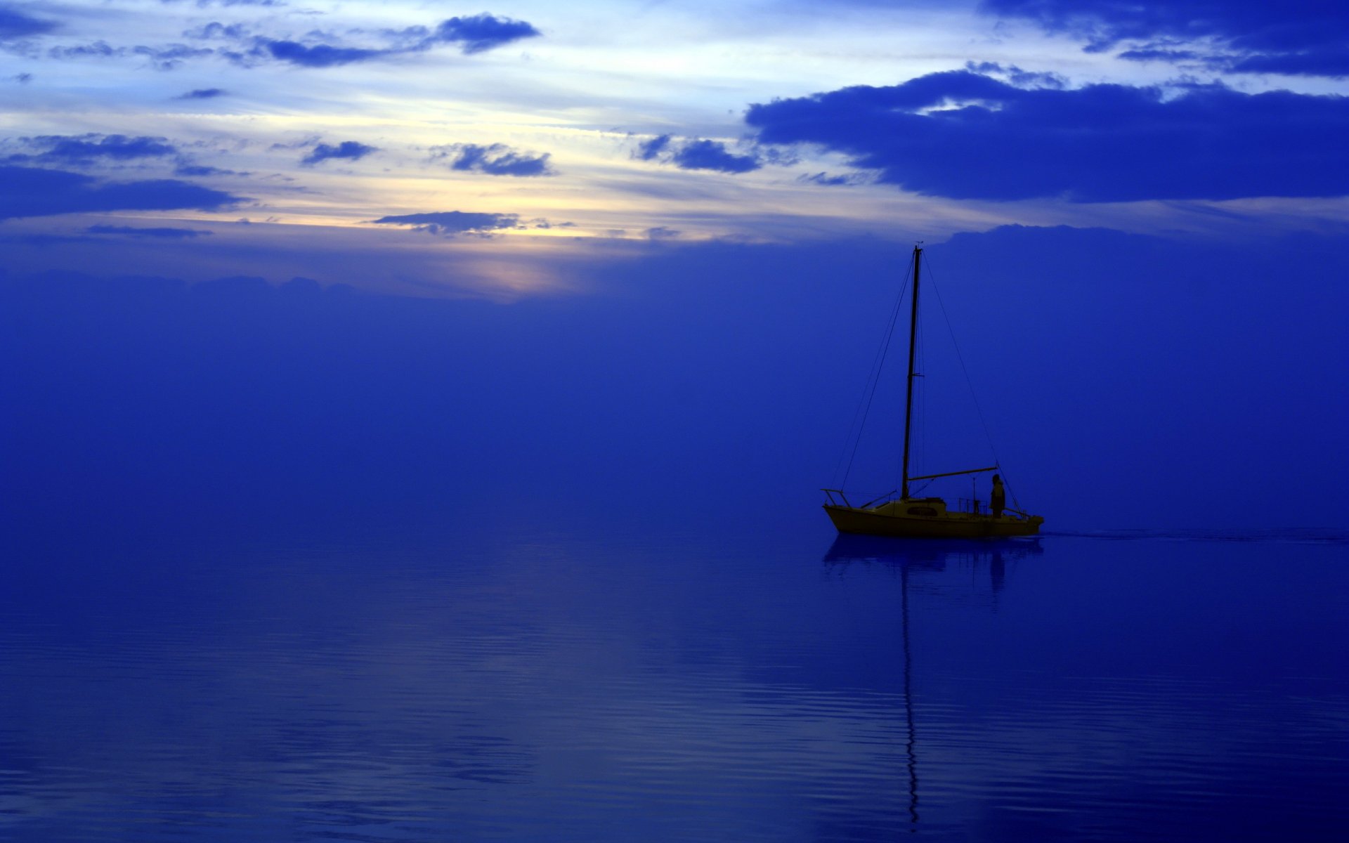 nuit mer bateau paysage