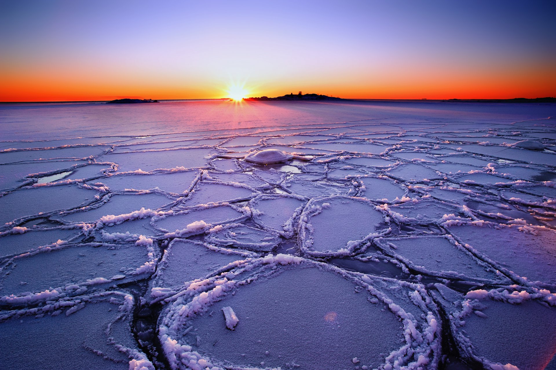 puesta de sol sol rayos cielo invierno lago