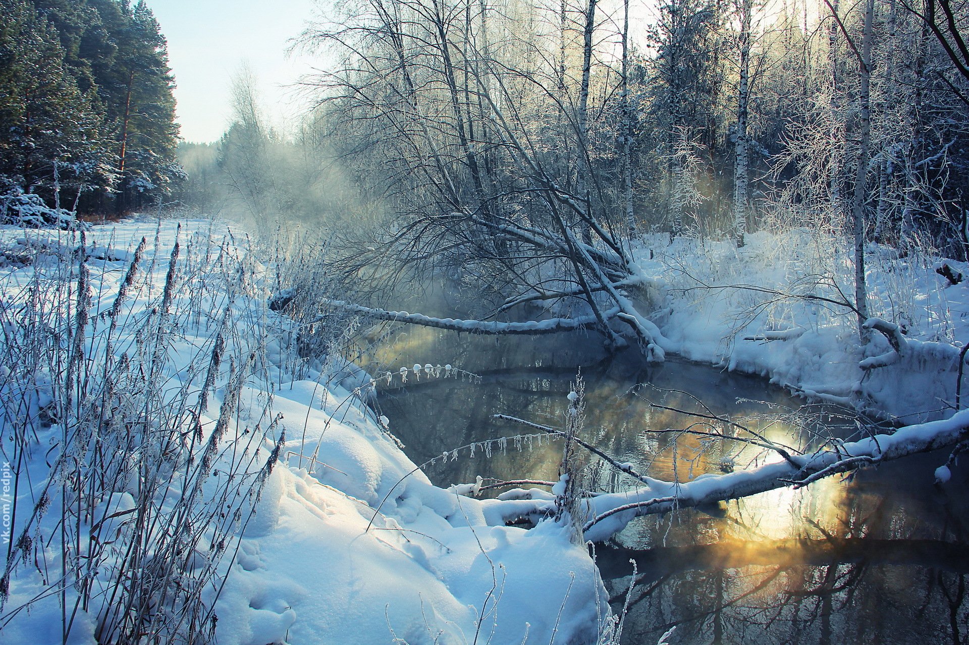 invierno río naturaleza paisaje