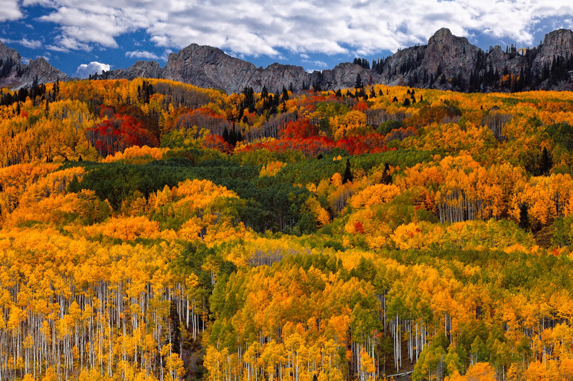 autumn forest paint mountain sky cloud