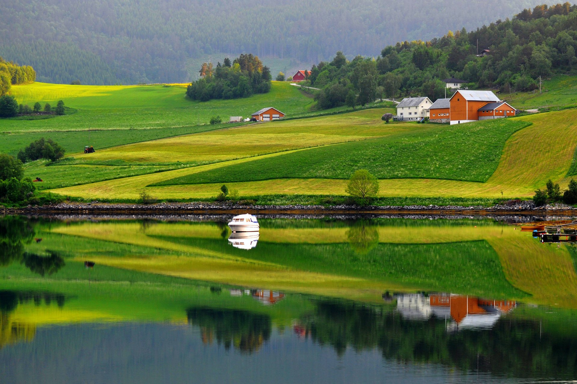 río campos casas bosque barco