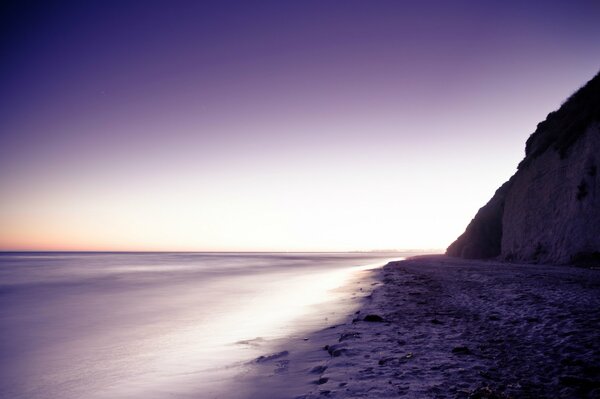 Lilac colors of the sea evening