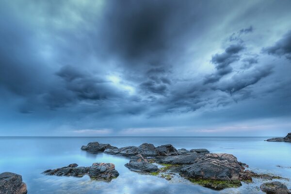 The seashore at sunset