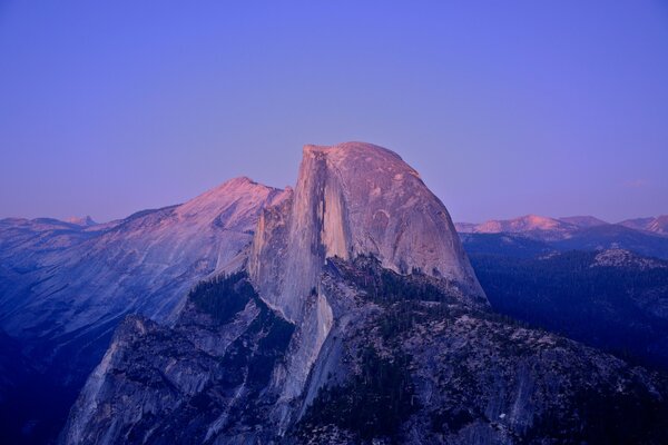 Granite Cliff Half Dome at sunset