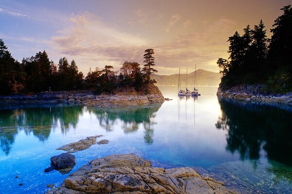 Paisaje velekolepnoy en el lago