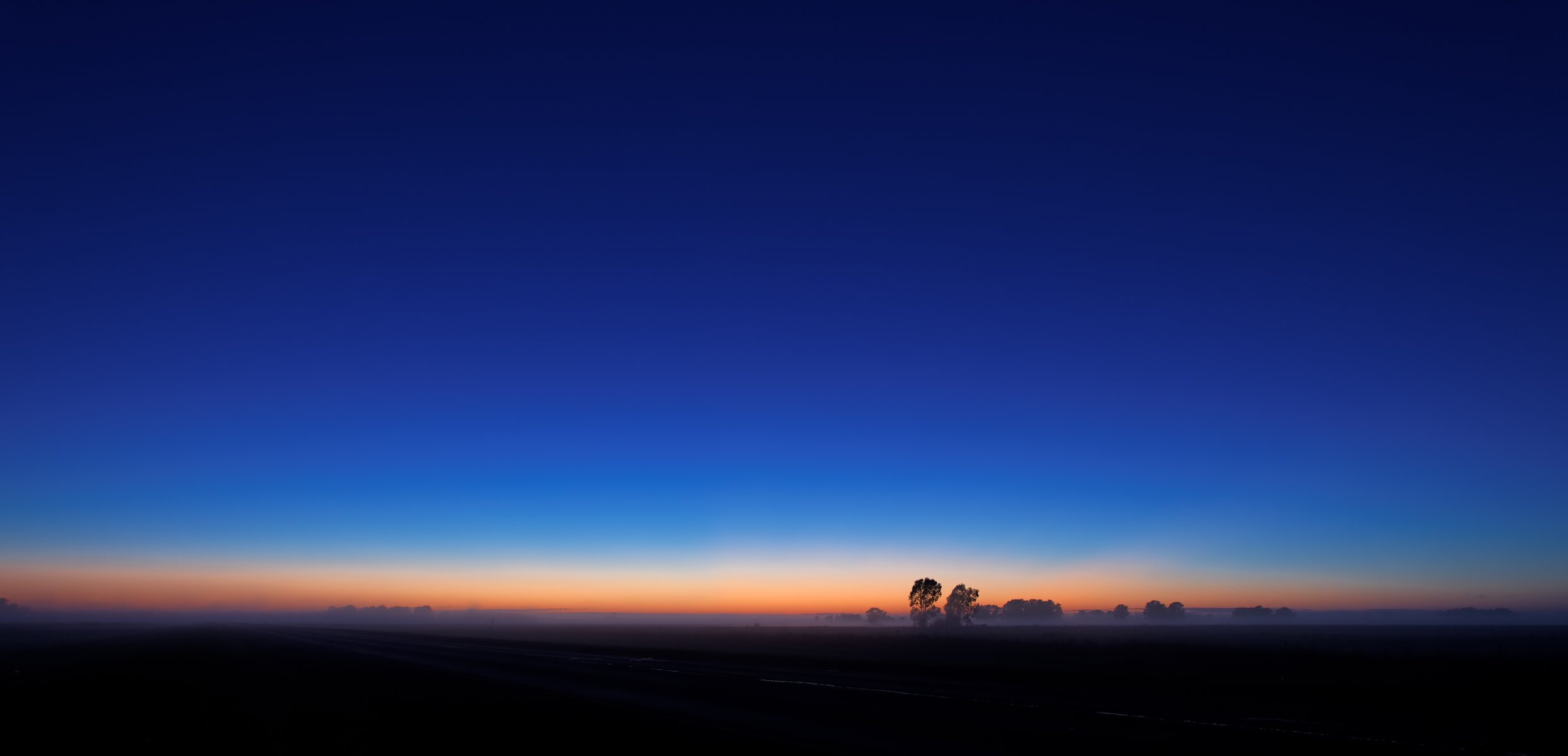 lever du soleil ciel horizon brume arbres