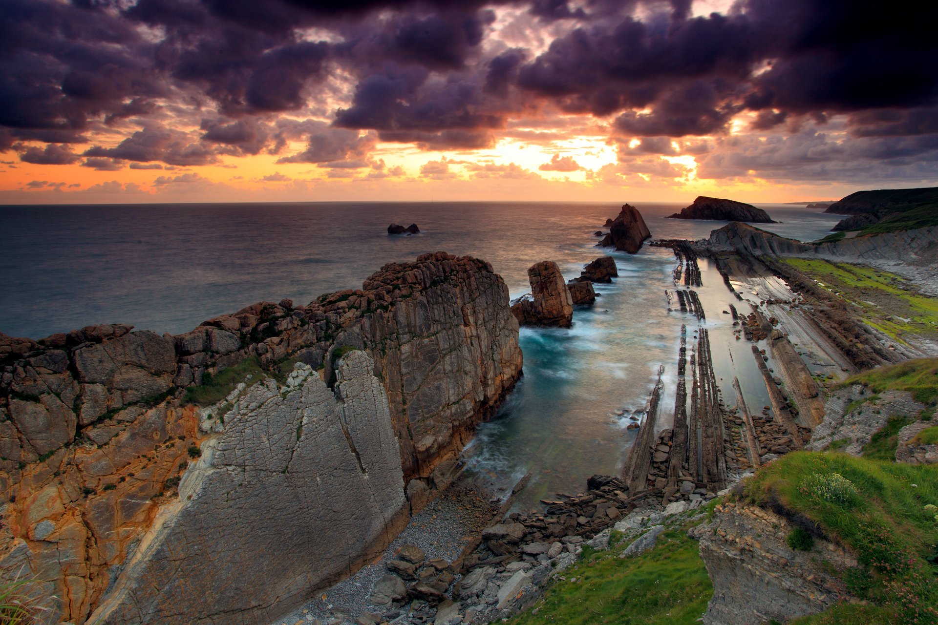 cielo nubes rocas mar